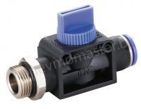 Клапан ручной наружная резьба G1/8 - цанга под трубку 4мм, CDC Pneumatics
