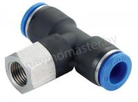 Фитинг T-образный цанговый 12мм - внутренняя резьба G1/4, CDC Pneumatics