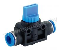 Клапан ручной цанговый пластиковый 8мм х 6мм, CDC Pneumatics