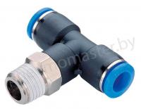 Фитинг T-образный цанговый 8мм - наружная резьба R1/2, CDC Pneumatics
