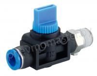 Клапан ручной цанговый 8мм - наружная резьба G1/4, CDC Pneumatics