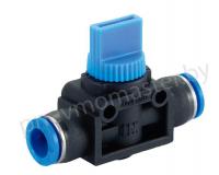Клапан ручной цанговый пластиковый 12мм, CDC Pneumatics